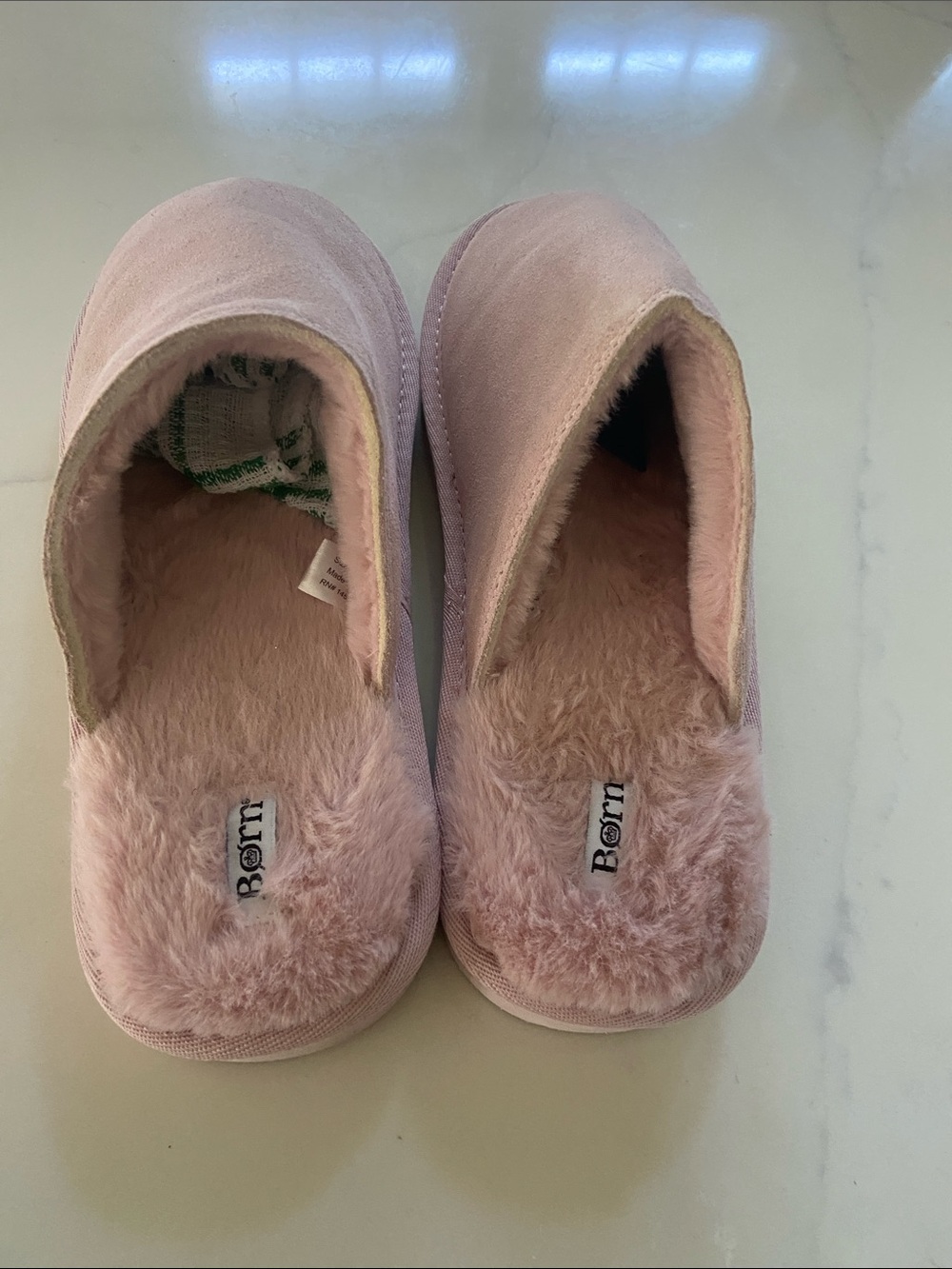 Born Blush Pink Faux Suede Slip-On Slippers - Picture 4 of 15
